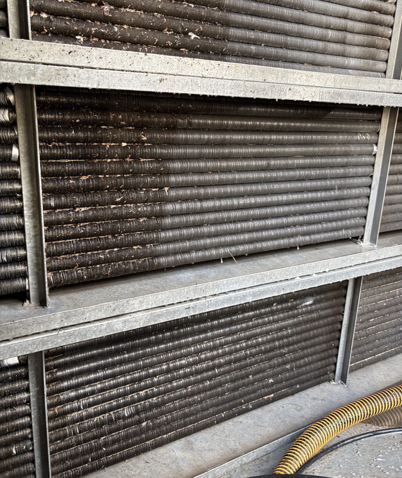 Pressure washing compressor cooler condenser coils
